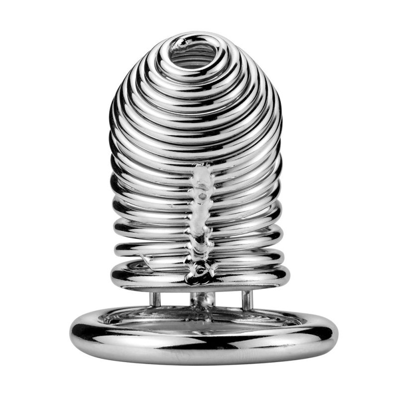 Men's Metal Spiral Chastity Cage - Lock Stainless Steel - Metal Chastity Cage - metalchastitycage