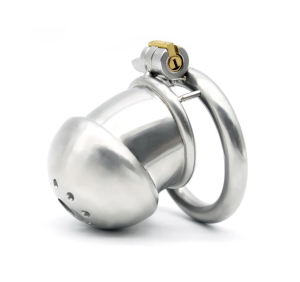 304 Stainless Steel Small Matte Metal Chastity Cage with Silicone Tube - metalchastitycage