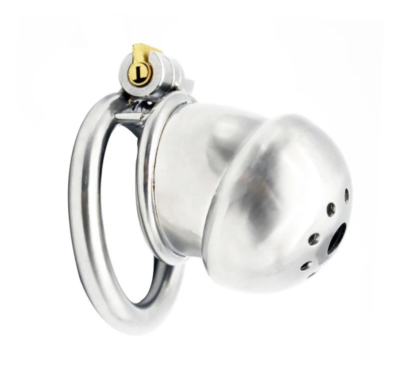 304 Stainless Steel Small Matte Metal Chastity Cage with Silicone Tube - metalchastitycage