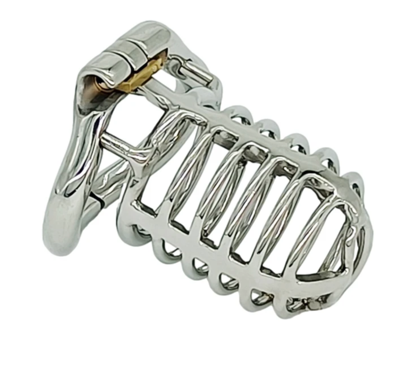 Metal Chastity Cage with Arc Penis Ring - metalchastitycage