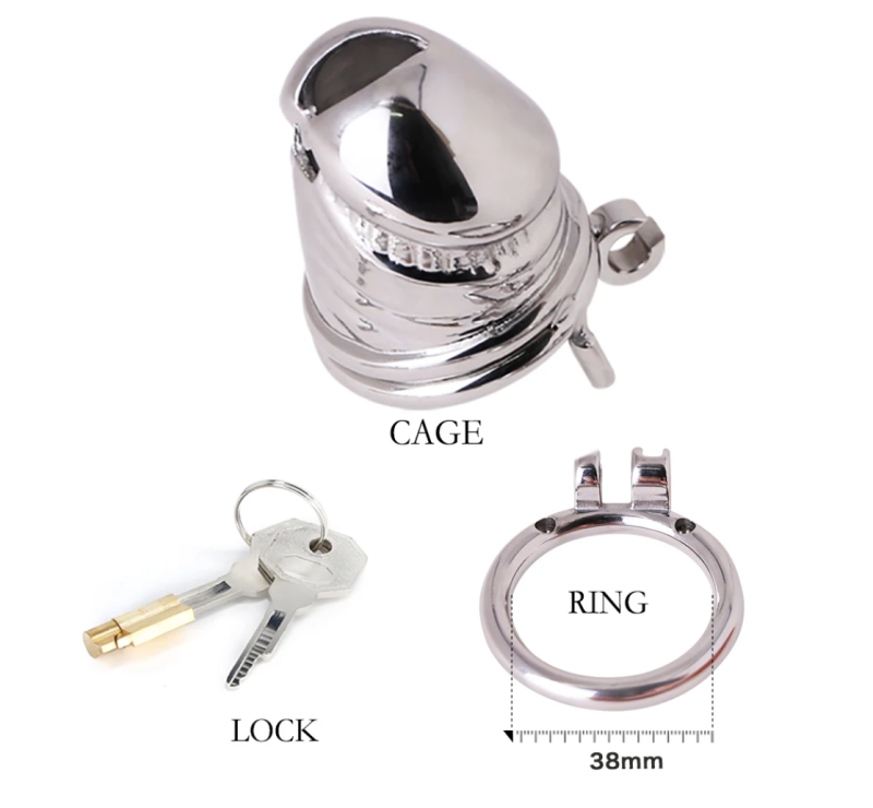 316 Stainless Steel Metal Chastity Cage in Penis Shape - metalchastitycage