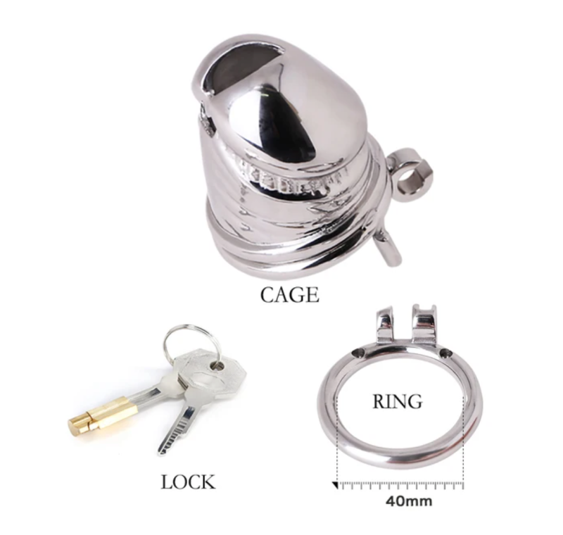 316 Stainless Steel Metal Chastity Cage in Penis Shape - metalchastitycage