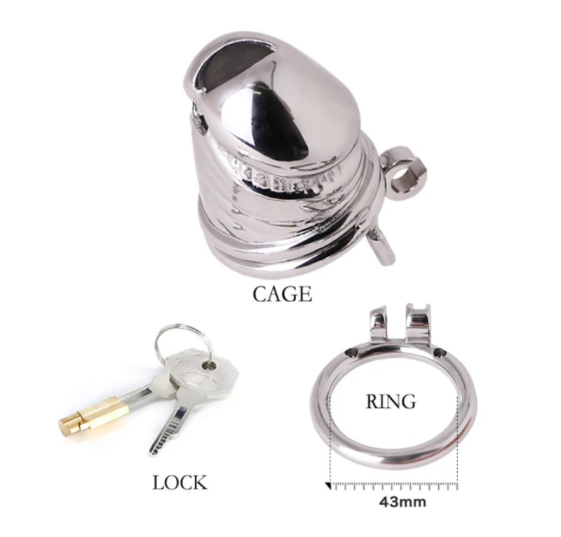 316 Stainless Steel Metal Chastity Cage in Penis Shape - metalchastitycage