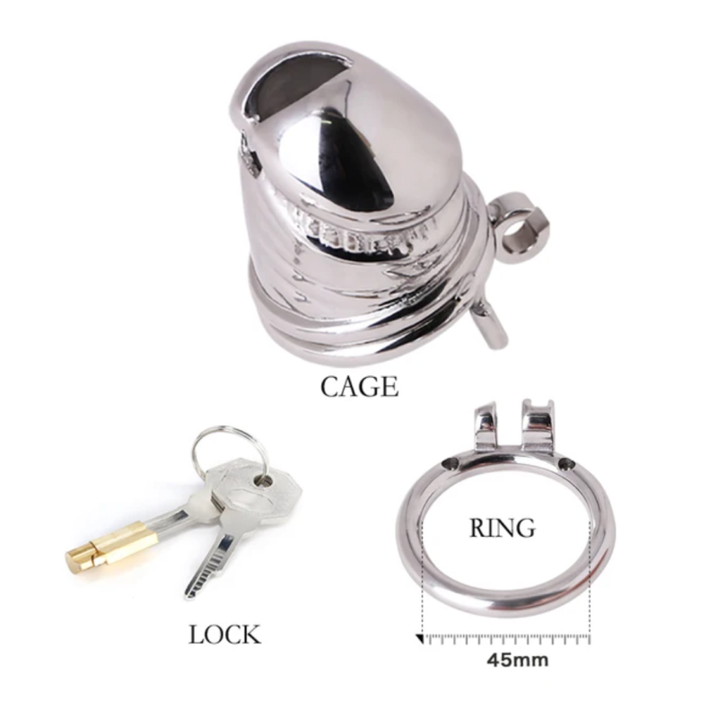 316 Stainless Steel Metal Chastity Cage in Penis Shape - metalchastitycage