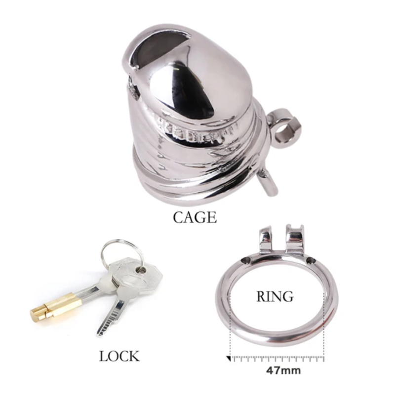 316 Stainless Steel Metal Chastity Cage in Penis Shape - metalchastitycage