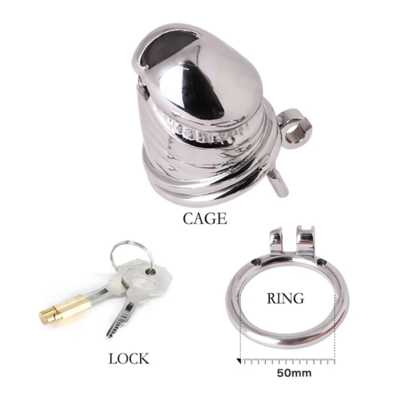 316 Stainless Steel Metal Chastity Cage in Penis Shape - metalchastitycage