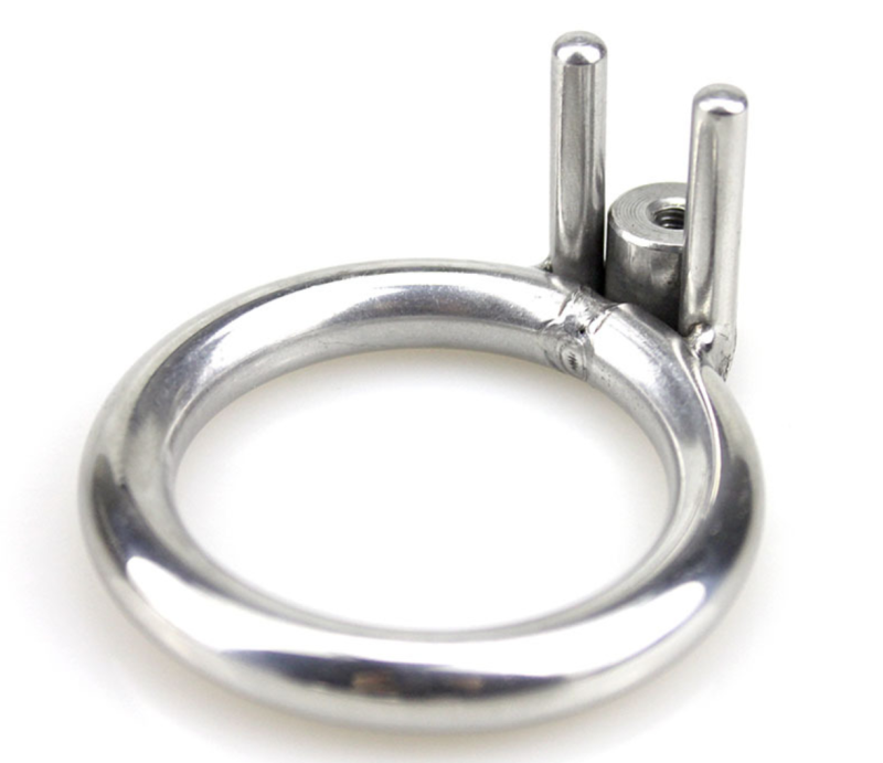 316 Stainless Steel Flat Chastity Cage featuring a Metal Built-in Tube - metalchastitycage