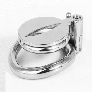 Small Metal Chastity Cage in Pussy Shape With Urethral Catheter - metalchastitycage