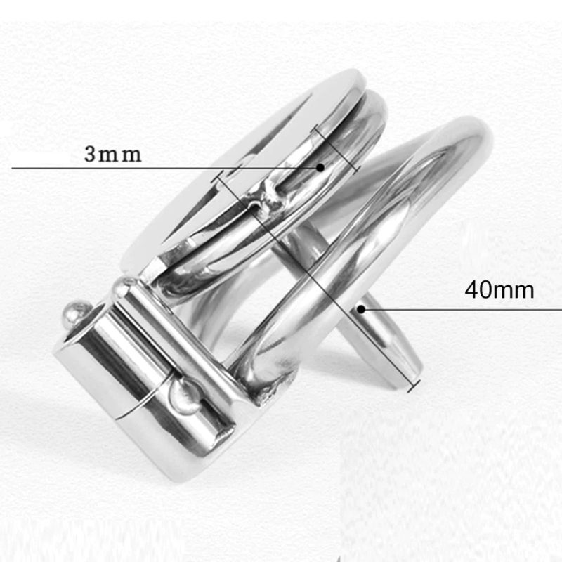 Small Metal Chastity Cage in Pussy Shape With Urethral Catheter - metalchastitycage