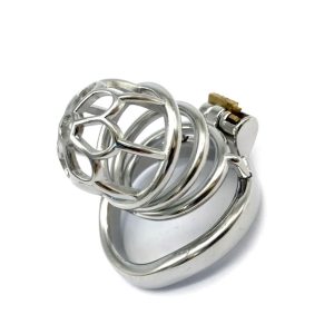 304 Stainless Steel Metal Chastity Cage Flower Shaped Male Chastity Device - metalchastitycage