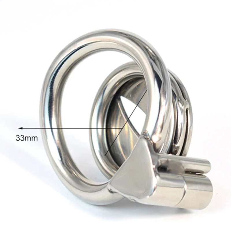 Small Metal Chastity Cage in Pussy Shape With Urethral Catheter - metalchastitycage