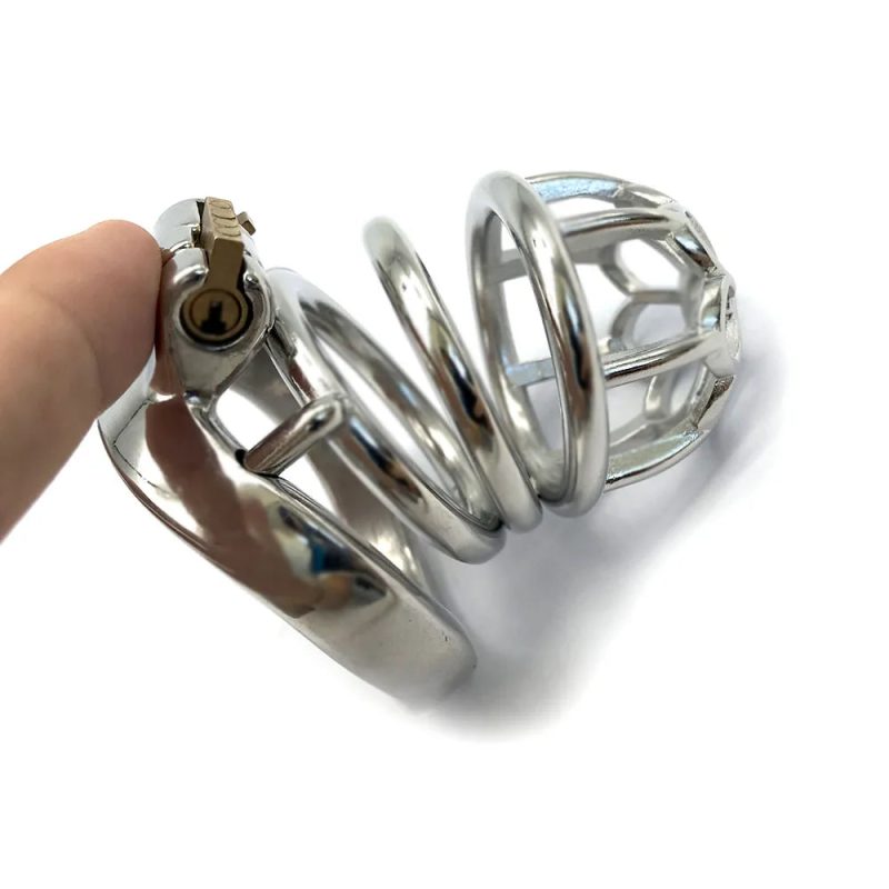 304 Stainless Steel Metal Chastity Cage Flower Shaped Male Chastity Device - metalchastitycage