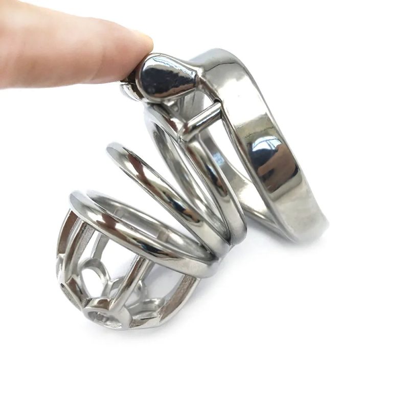 304 Stainless Steel Metal Chastity Cage Flower Shaped Male Chastity Device - metalchastitycage