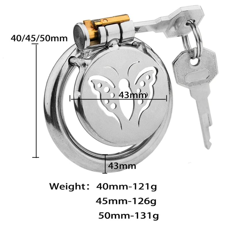 Micro Flat Butterfly Chastity Cage - metalchastitycage