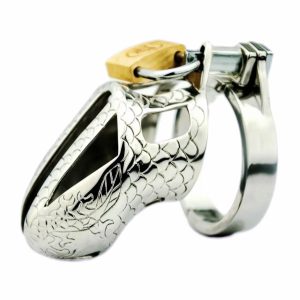 Stainless Steel Dragon Cock Cage Metal Male Chastity Device with Spikes - metalchastitycage