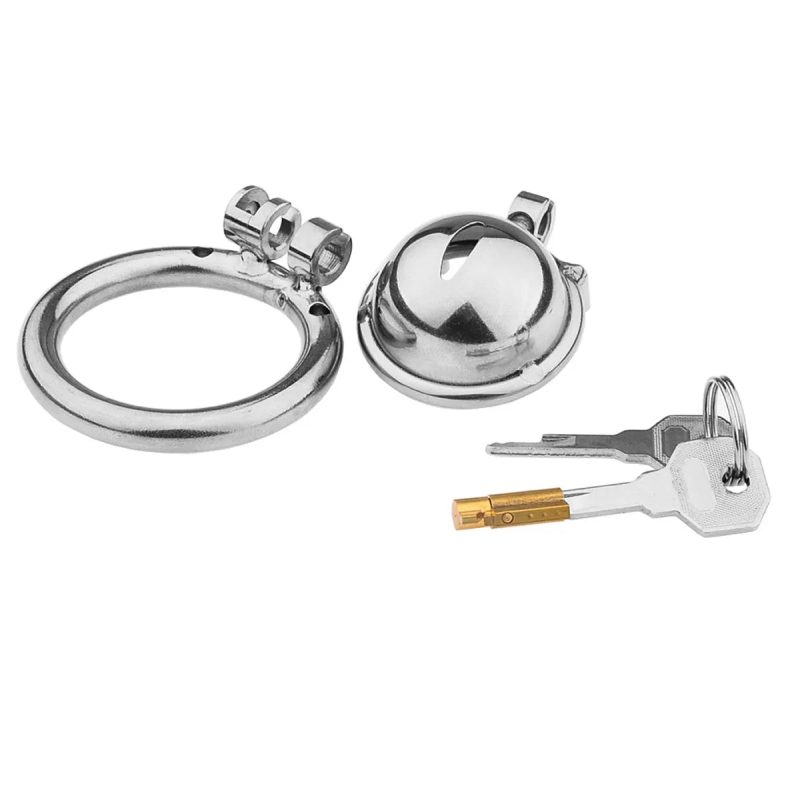 New Small Metal Chastity Cage Device For Sissy BDSM Stainless Steel Penis Ring - metalchastitycage