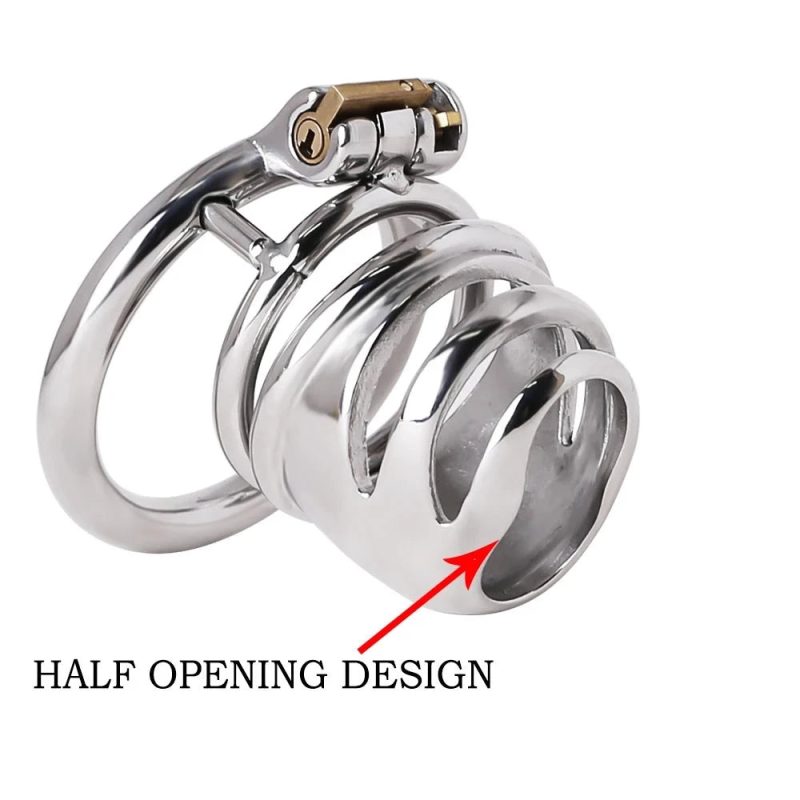 Small Metal Chastity Cage Hand Polished Steel Cock Cage - metalchastitycage