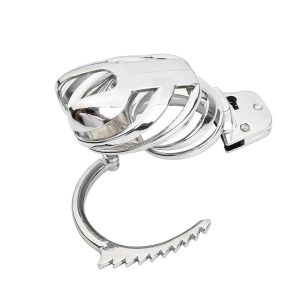 Metal Male Small Chastity Cage with Adjustable Spiked Ring Lock - metalchastitycage