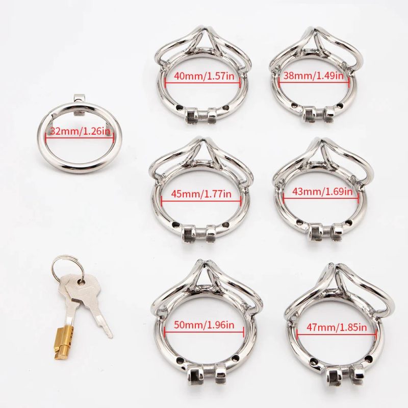 Stainless Steel Small Flat Balls Chastity Cage Testicle Restraints Cock Ring Cage - metalchastitycage