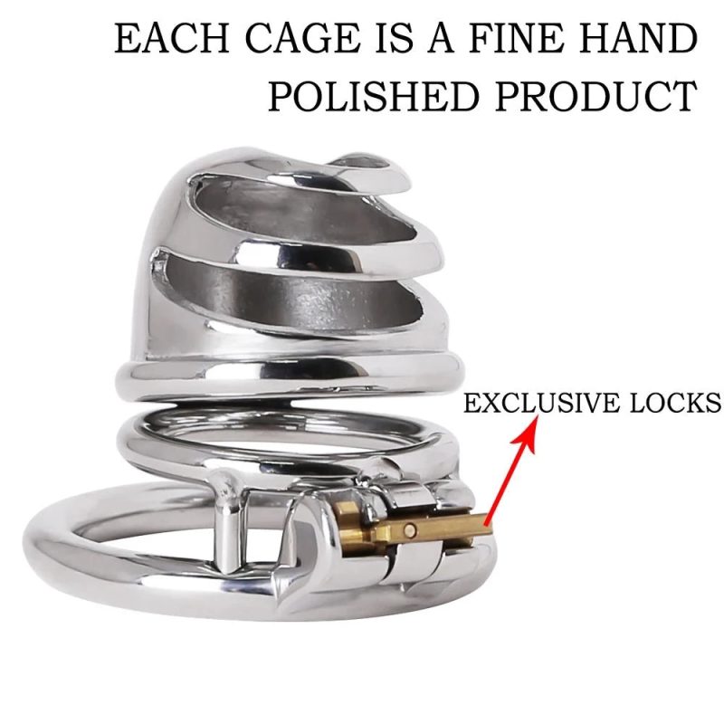 Small Metal Chastity Cage Hand Polished Steel Cock Cage - metalchastitycage