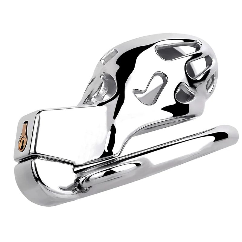 Metal Cobra Chastity Cage with Removable PU Belt Chastity Device For Men - metalchastitycage