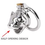 Leopard Metal Chastity Cage For Men Hand Polished 316 Stainless Steel Cock Cage - metalchastitycage