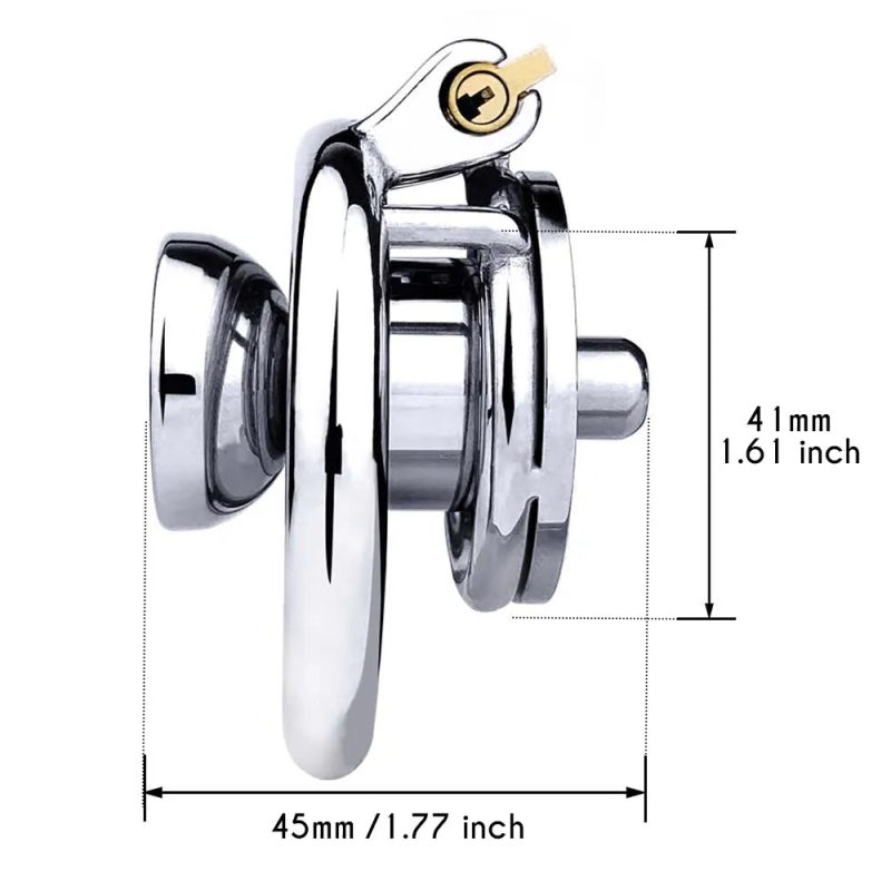 Metal Inverted Chastity Cage with Small Dildo - metalchastitycage