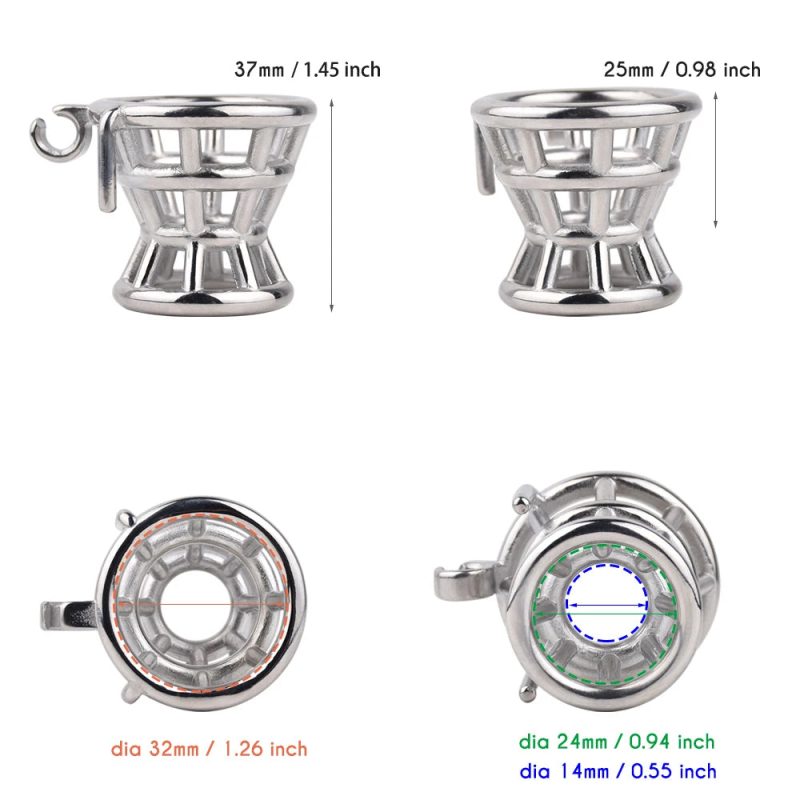 Metal Inverted Negative Chastity Cage For Men Stainless Steel Small Cock Cage - metalchastitycage