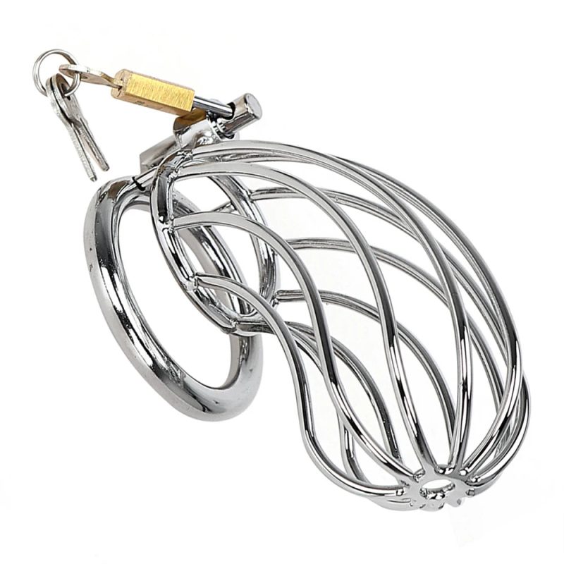 Metal Chastity Cage For Men Breathable Penis Sleeve with Lock - metalchastitycage