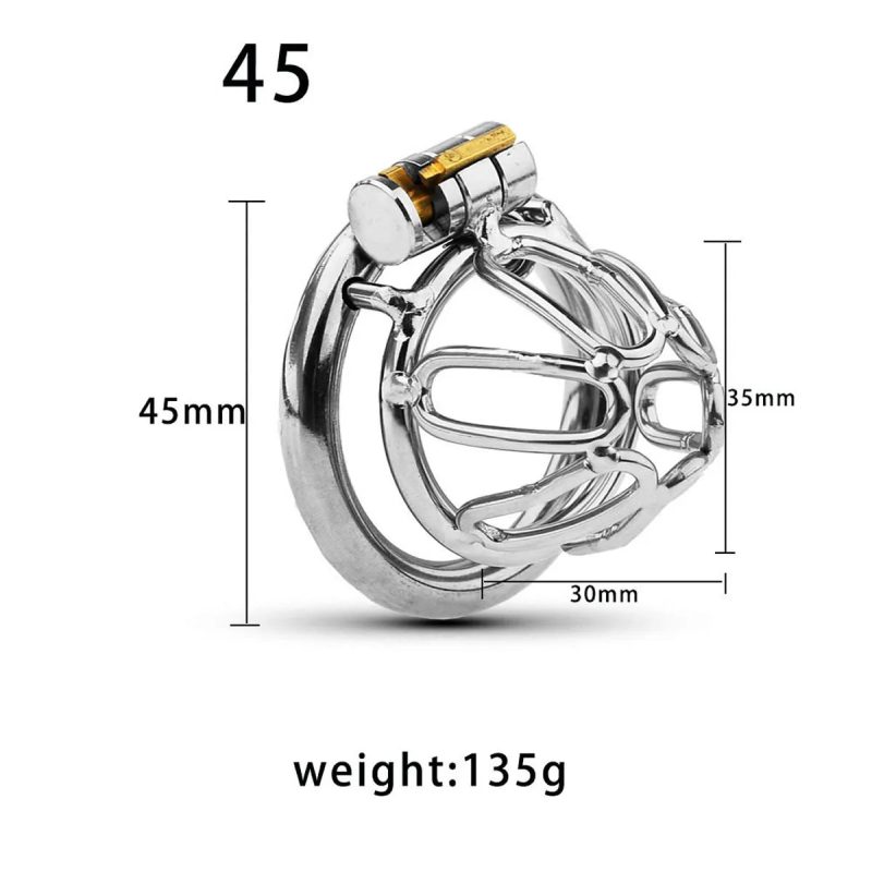 Small Stainless Steel Male Chastity Cage - metalchastitycage