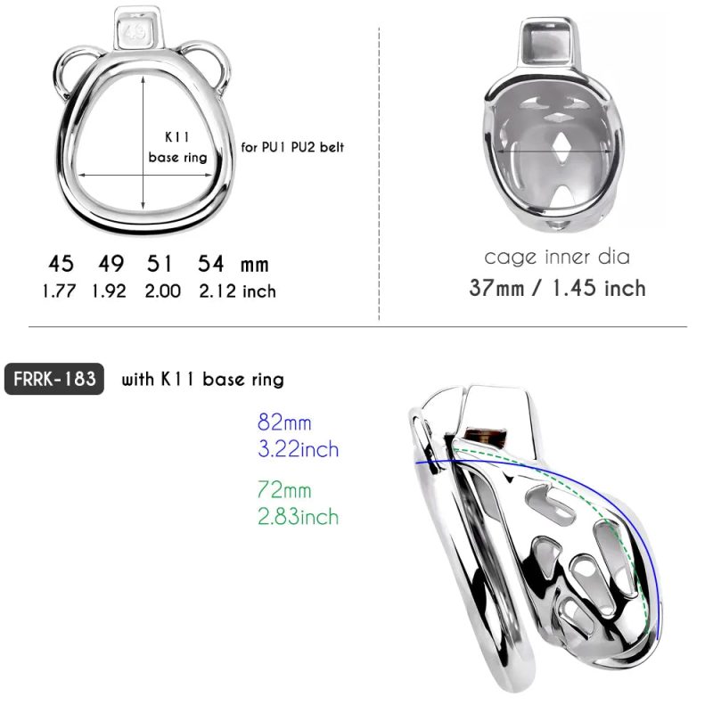 Metal Cobra Chastity Cage with Removable PU Belt Chastity Device For Men - metalchastitycage