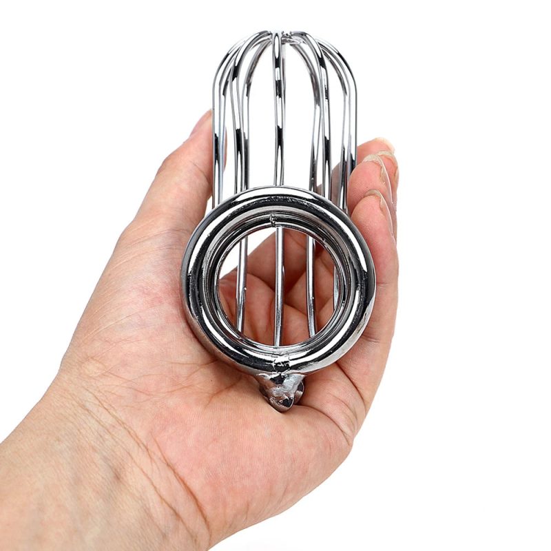 Metal Chastity Cage For Men Breathable Penis Sleeve with Lock - metalchastitycage