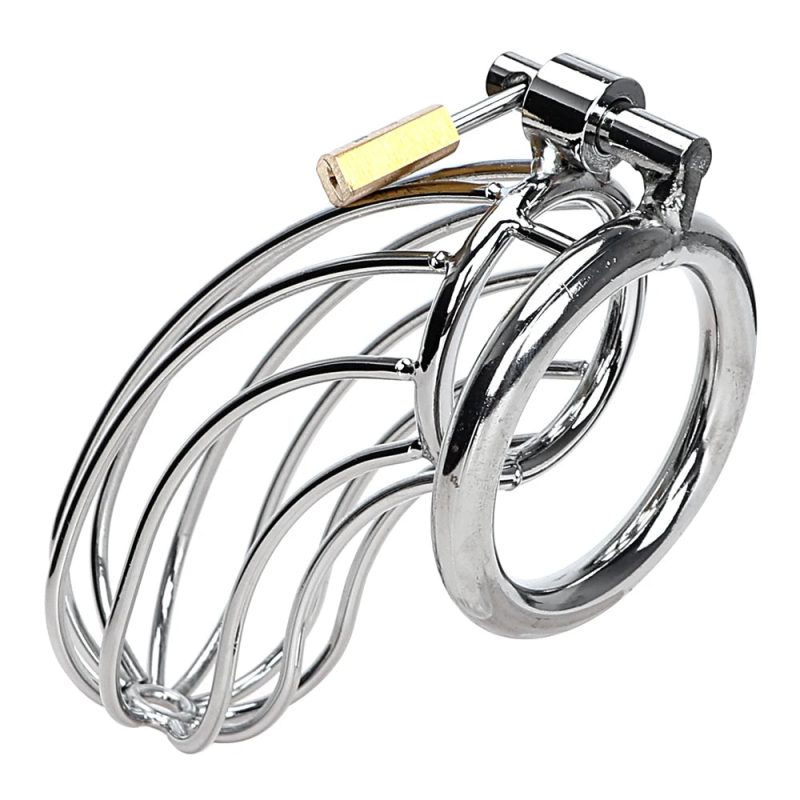 Metal Chastity Cage For Men Breathable Penis Sleeve with Lock - metalchastitycage