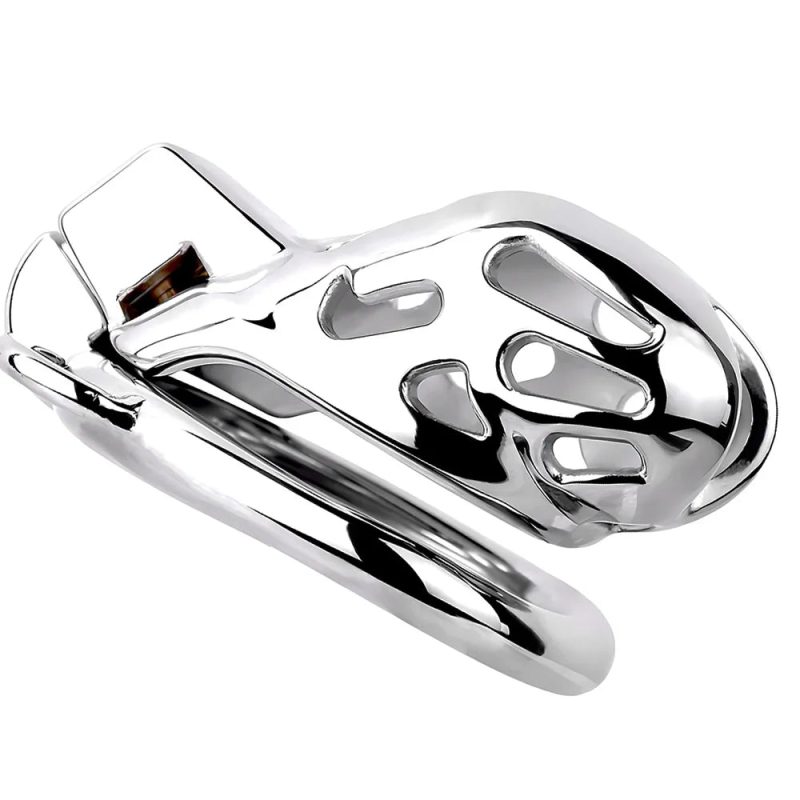 Metal Cobra Chastity Cage with Removable PU Belt Chastity Device For Men - metalchastitycage