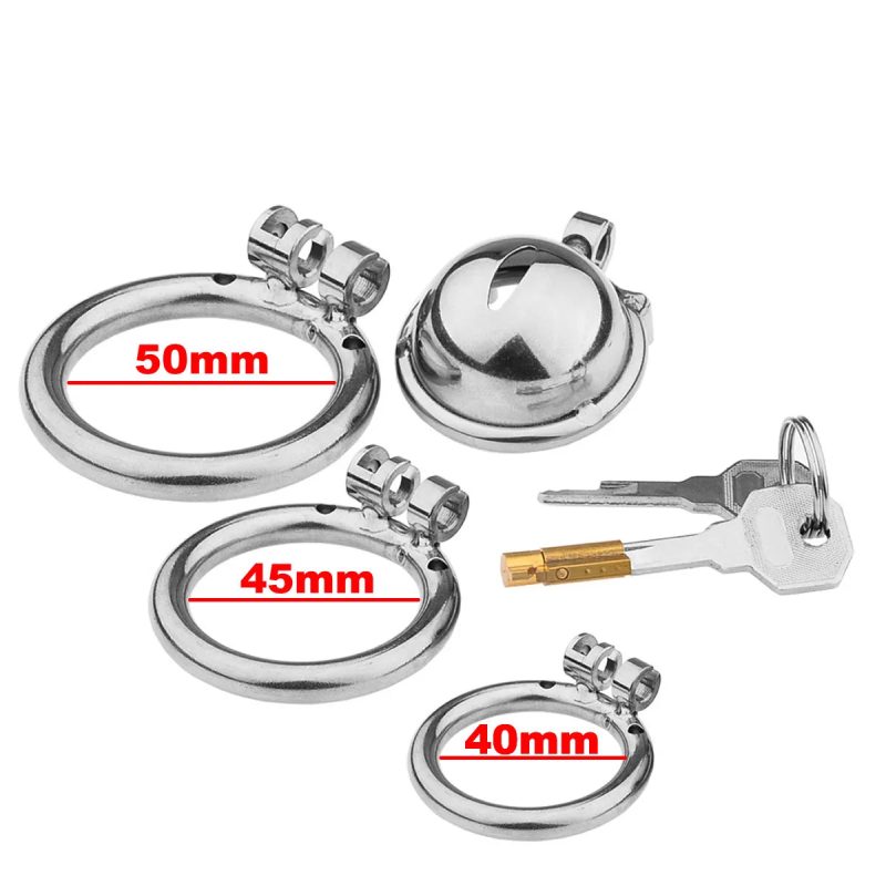 New Small Metal Chastity Cage Device For Sissy BDSM Stainless Steel Penis Ring - metalchastitycage