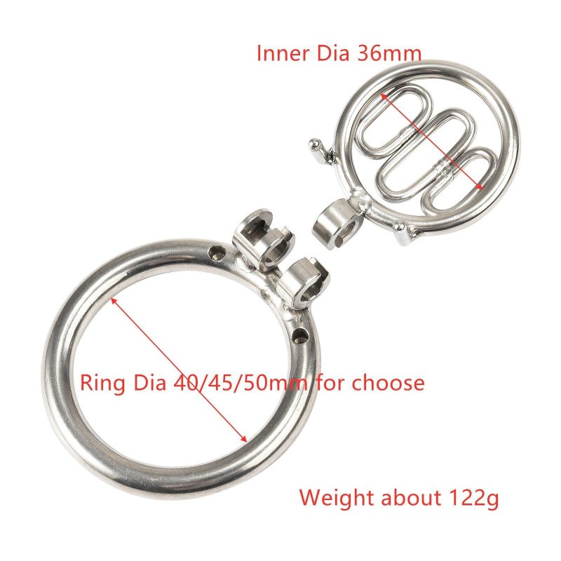 Stainless Steel Mini Flat Penis Cage - Secure Metal Chastity Device with Lock - metalchastitycage