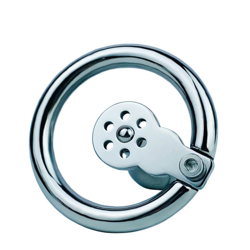 Inverted negative chastity cage with solid steel ball - metalchastitycage