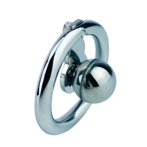 Inverted negative chastity cage with solid steel ball - metalchastitycage