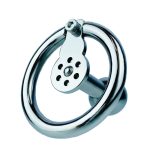 Inverted negative chastity cage with solid steel ball - metalchastitycage