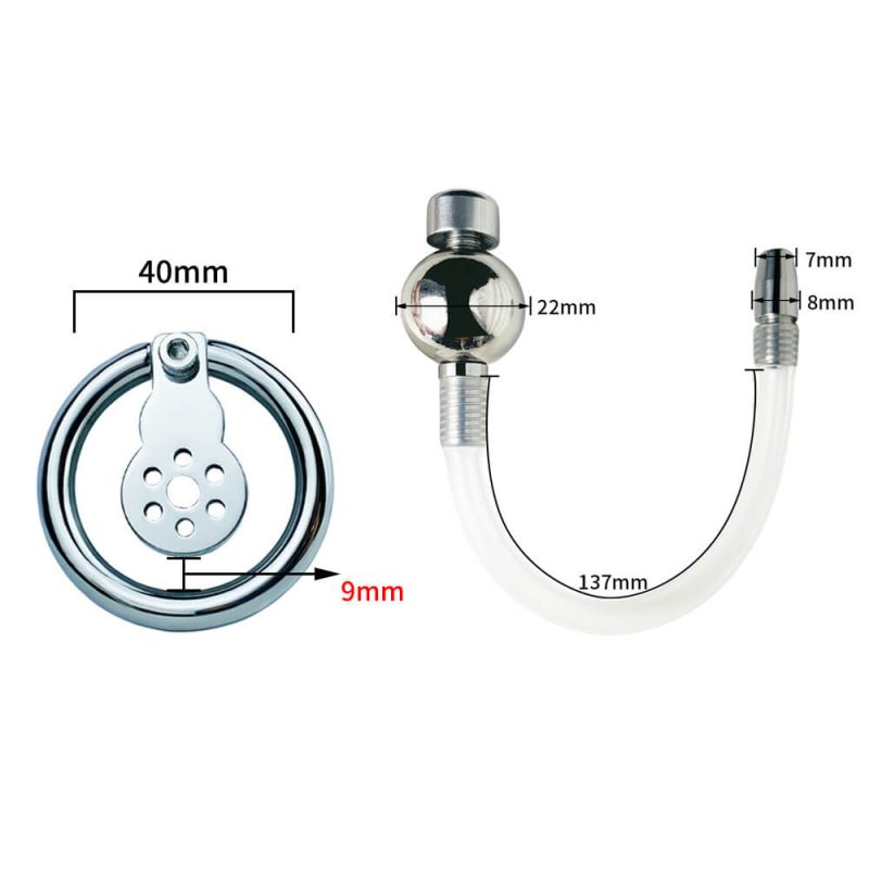 Stainless Steel Inverted Male Chastity Cage Metal Penis Lock with silicone tube - metalchastitycage