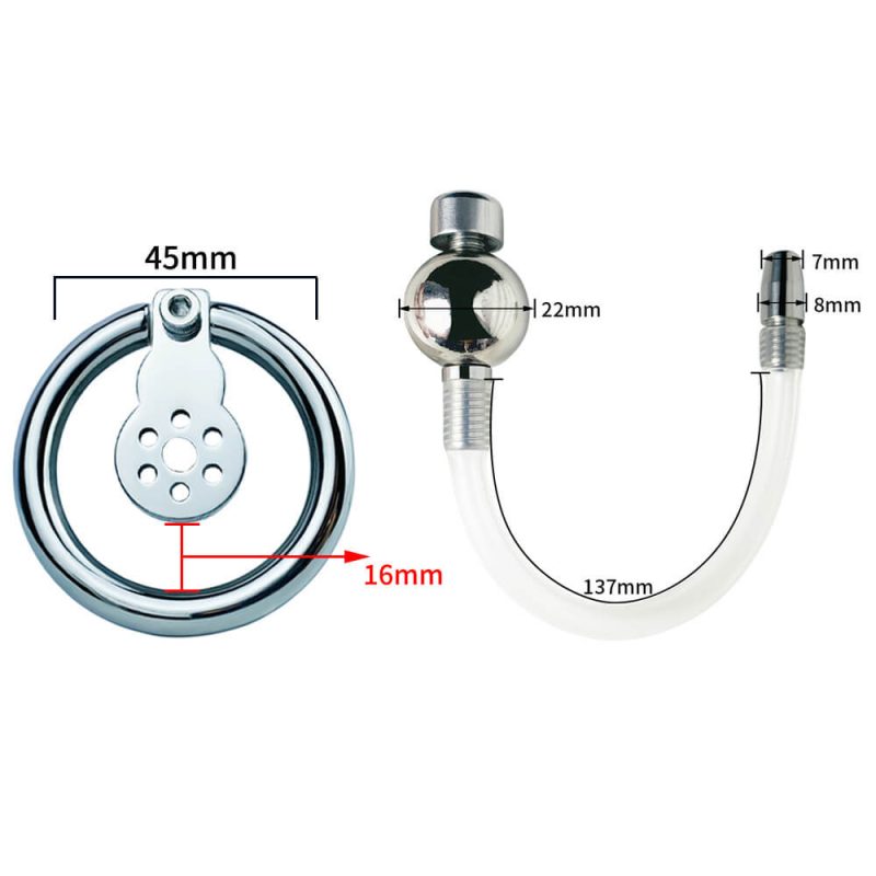 Inverted Negative Chastity Cage with Removable Steel Ball - metalchastitycage