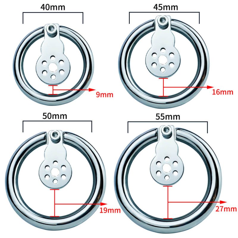 Inverted Negative Chastity Cage with Removable Steel Ball - metalchastitycage