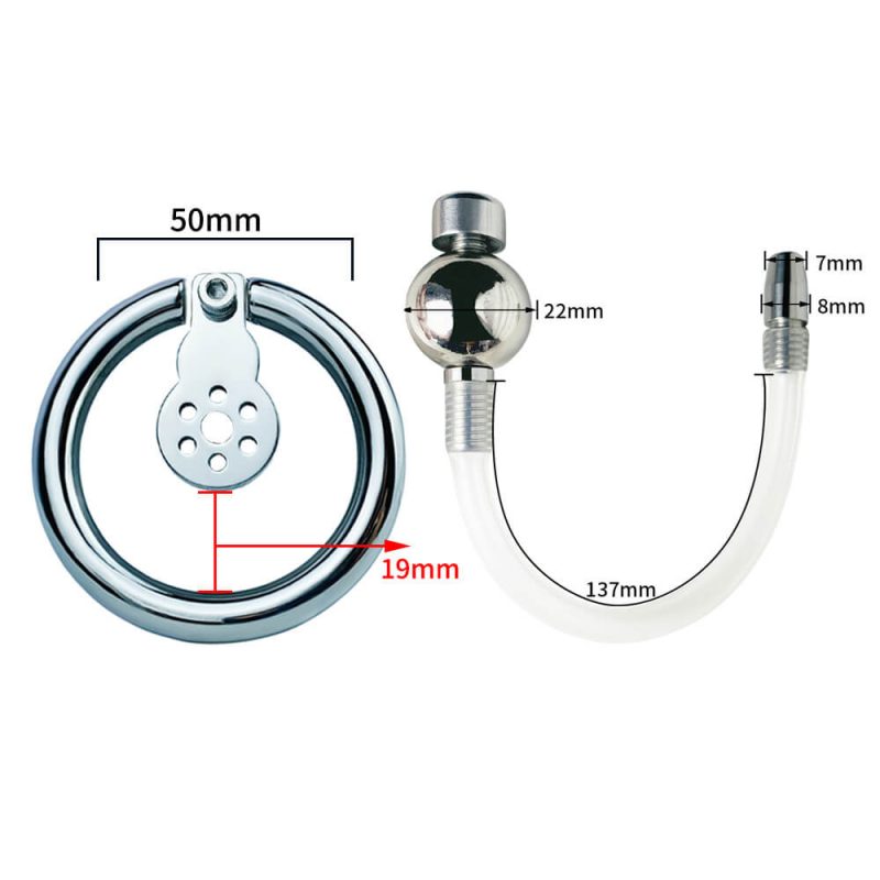 Stainless Steel Inverted Male Chastity Cage Metal Penis Lock with silicone tube - metalchastitycage