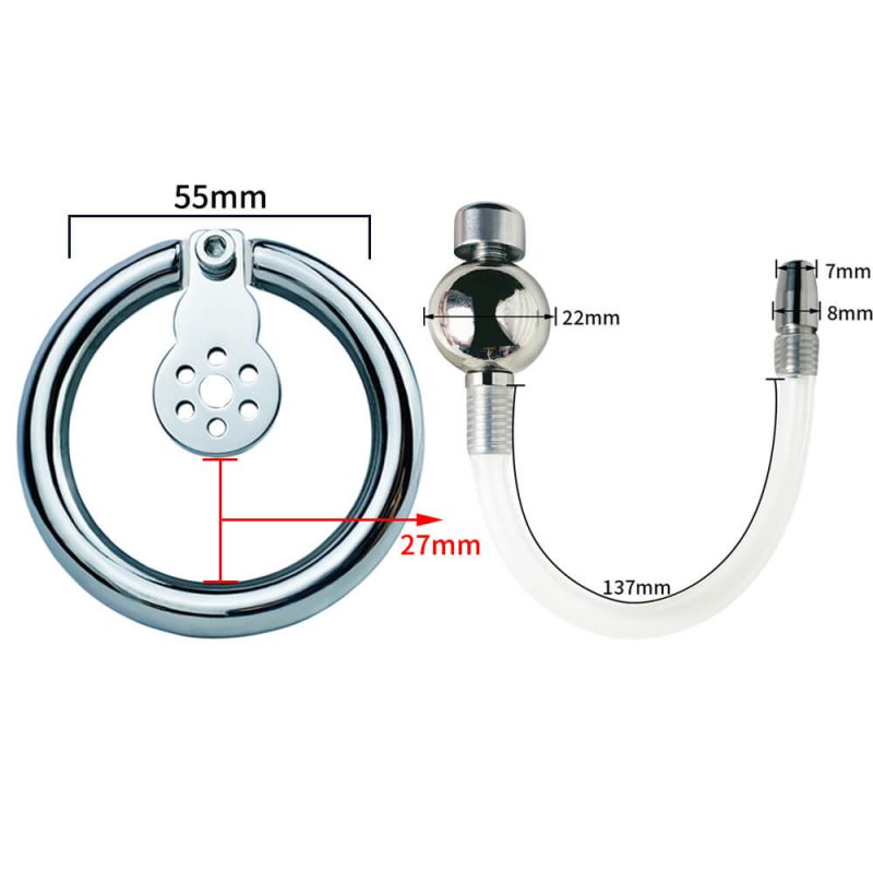 Inverted Negative Chastity Cage with Removable Steel Ball - metalchastitycage