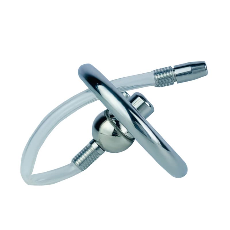 Stainless Steel Inverted Male Chastity Cage Metal Penis Lock with silicone tube - metalchastitycage